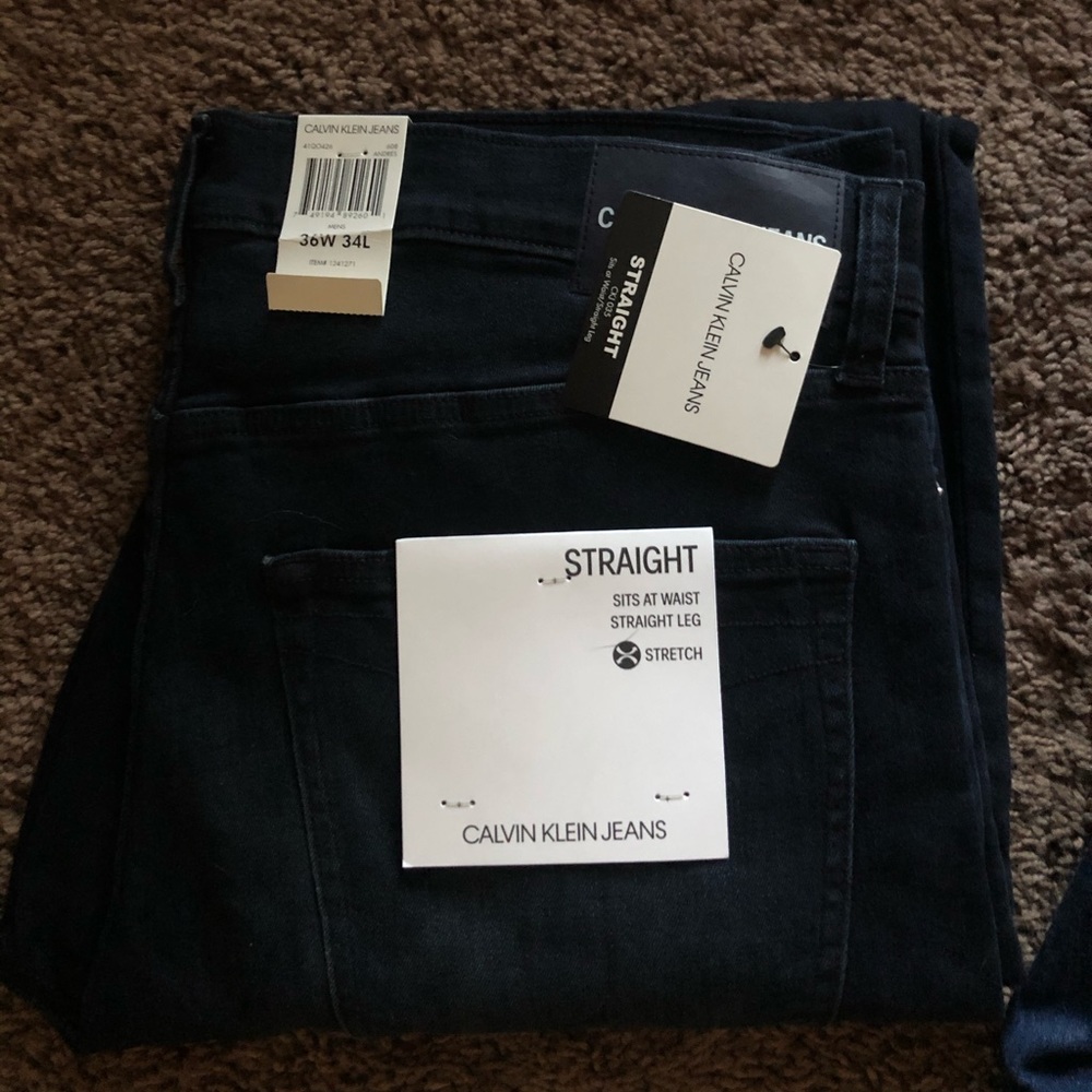Calvin Klein Dark Blue Jeans Size 36W 34L